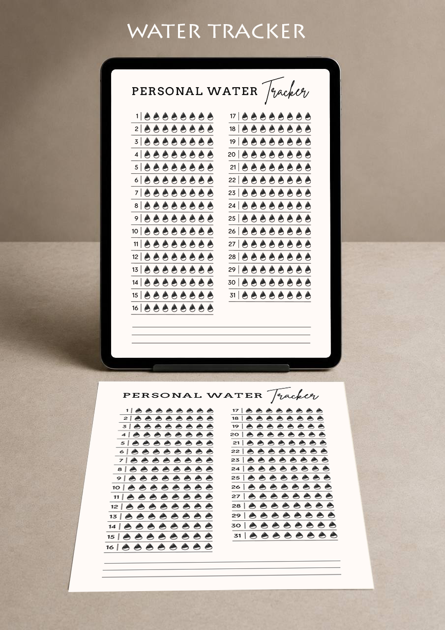 Personal Water Tracker Planner